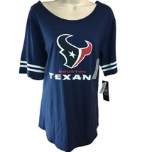 NFL Team Houston Texas Blouse T Shirt Blue Short Sleeve Top u Size L - $25.99