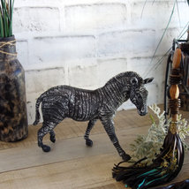 African Safari Decor Zebra Figurine Black Zebra Reversed Colors Zebra Decor - £29.75 GBP