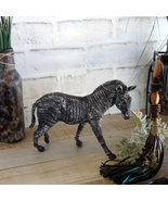 African Safari Decor Zebra Figurine Black Zebra Reversed Colors Zebra Decor - £30.44 GBP