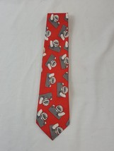 VINTAGE Rudolph the Red Nosed Reindeer Bumble Red Silk Necktie - £11.86 GBP