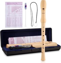 8-Hole Baroque Recorder, Maple Wood Soprano Recorder In C, Cleaning Rod, Finger - $39.98