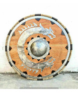 Shield Viking Wooden Medieval 24 Round Norse Battle Armor Warrior Handma... - £141.46 GBP