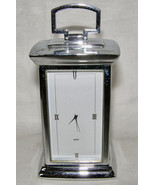 VINTAGE HEAVY CHROME DU PONT ADVERTISING CARRIAGE CLOCK w/ INTERIOR COMP... - $537.45 MXN
