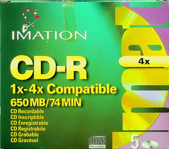 Imation CD-R 1x-4x compatible 5 pack - Sealed - £7.56 GBP