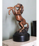 Western Black Beauty Prancing Horse Bronzed Resin Figurine With Base 6.7... - $693.40 MXN