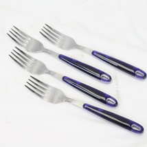 Pfaltzgraff Sierra Blue Salad Forks 6 1/2&quot; Stainless Lot of 4 - £13.18 GBP