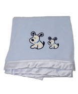Wamsutta Baby Blanket 31x40&quot; Blue with Satin Trim and Dogs - $52.79 CAD
