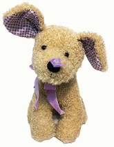 Bath Body Works Butter Flutter Puppy Dog Tan Plush Purple Butterfly Bow 13" TAG  - $65.00