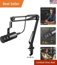 XLR Podcast Dynamic Microphone, Cardioid Studio Mic with Boom Arm for Vo... - $80.25