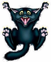 Funny Window Car Cling Crazy Black Attack CAT Witch Decal Sticker Decoration-New - £7.80 GBP