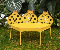 Pack Of 2 Enchanted Fairy Garden Miniature Metal Yellow Ladybug Nook Par... - $419.61 MXN