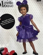 Disney Minnie Mouse Halloween Costume Toddler Sz 2T Purple Dress &amp; Headband NEW - £19.88 GBP