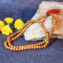 Wooden Handmade Tulsi Japa Mala Prayer 108 Beads for Pooja &amp; Wearing Daily - £15.31 GBP