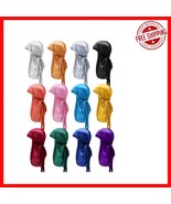 Versatile Long Tail Silky Durag Caps for Hair Protection - 12 Color Options - $565.85 MXN