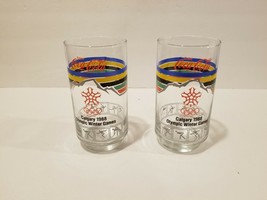 2 Coca Cola Glasses -  1988 Olympic Winter Games Calgary Alberta Canada - $10.42