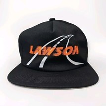 Lawson Racing Hat K Products Black Orange Cap Trucker Snap Back USA Vtg - $19.75
