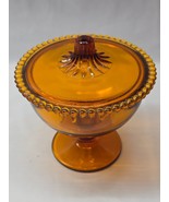 Vintage Indiana Glass 7159 Amber Compote Candy Dish With Lid - 4.625&quot; x ... - €12,02 EUR
