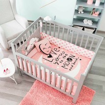 LITTLE MOON BABY GIRLS CRIB BEDDING SET NURSERY 4 PCS 100% COTTON - $132.95 CAD