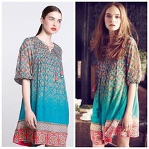 Anthropologie TANVI KEDIA GLIMMERED ANKITA BEADED Peasant Tunic Dress Sz S - $38.79