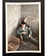 Vintage Photograph of U.S. Army Military Soldier Kicking Back with a Bee... - $8.00