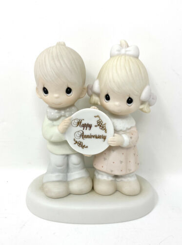 1983 PRECIOUS MOMENTS "HAPPY ANNIVERSARY" FIGURINE #E-2853 GOD BLESSED OUR YEARS - $9.49
