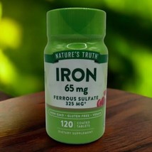 Natures Truth Ferrous Sulfate Iron 65 mg Supplements 120 Tablets EXP 11/26 - £6.95 GBP