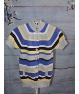 Gymboree Gem Button Stripe Sweater Duster Cotton Girls 10 12 Long Stripe... - £14.14 GBP