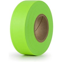 IPG Flagging Ribbon, 1.18&quot; x 50 yd, Lime Glow (Single Roll) - $17.43
