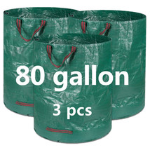 3 pcs Pack  80 Gallon Garden Leaf Bags Reusable Yard Lawn Waste Bag - £22.15 GBP