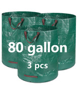 3 pcs Pack  80 Gallon Garden Leaf Bags Reusable Yard Lawn Waste Bag - £21.89 GBP