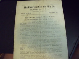 Emerson Electric Bulletin 5-20-24 re Spare Parts for Split Phase Motors-... - $6.84 CAD