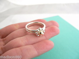 Tiffany &amp; Co Silver 18K Gold Picasso Jolie Flower Bead RIng Band Sz 6 Gift Love - £316.37 GBP