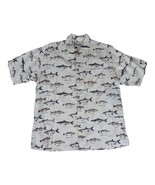 World Wide Sportsman Fishing Fish Print Men&#39;s SHIRT Large Short Sleeves - $12.64