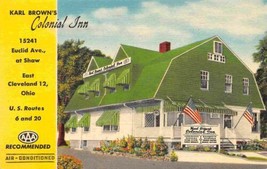 Karl Brown Colonial Inn Restaurant Cleveland Ohio linen postcard - £4.61 GBP