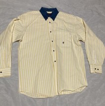 Lot Of 2 Twenty X Mens Medium- Yellow Striped &amp; White Western Button Shirt - £30.86 GBP