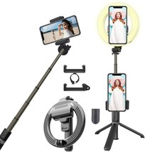 6.3&quot; Selfie Ring Light with Adjustable Bracket (13&#39;&#39; to 35&#39;&#39;), Selfie Stick - £19.25 GBP