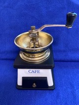 Vintage Decorative Coffee Bean Grinder Metal Ceramic &amp; Wood 7.5&quot; Tall Un... - $24.55 CAD
