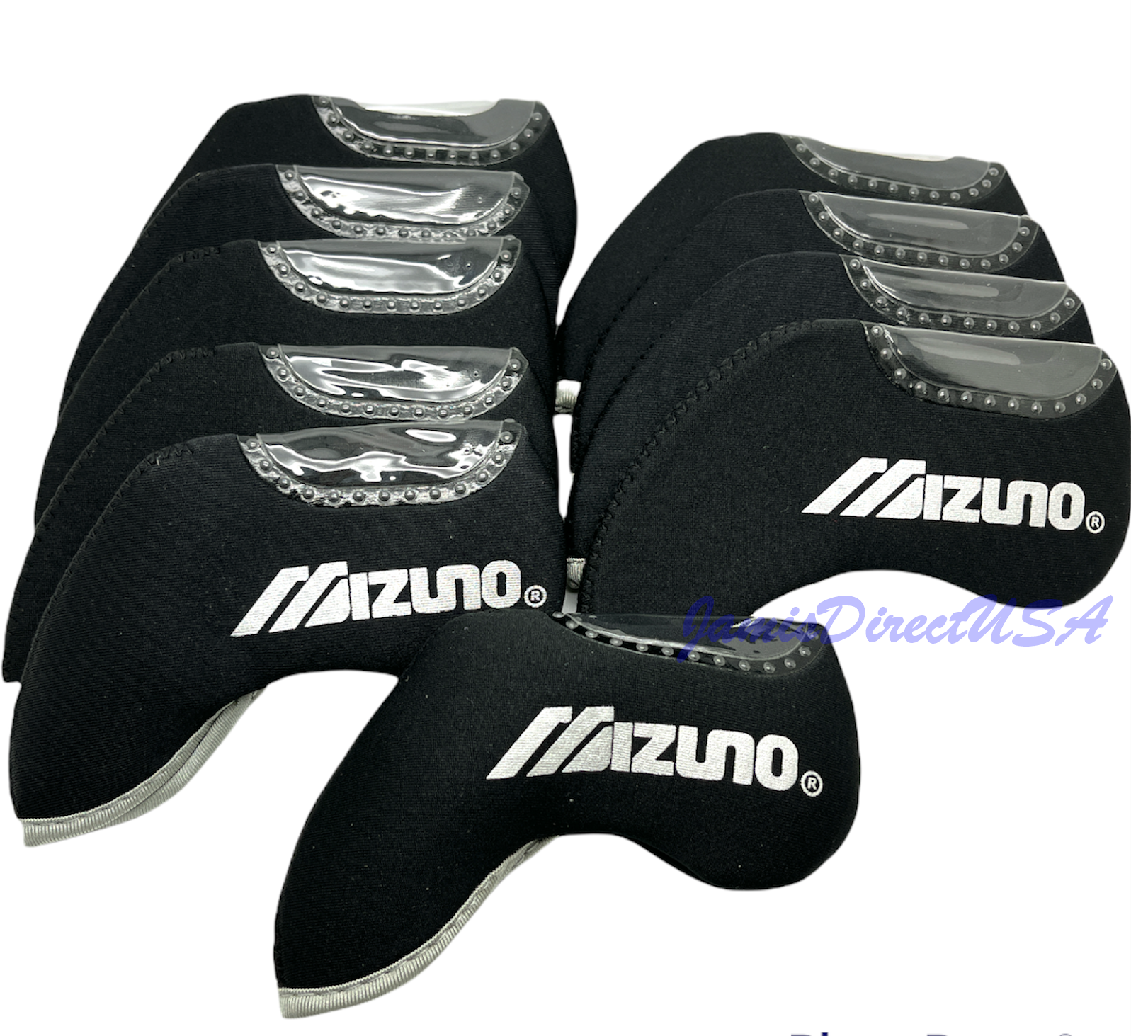 MIZUNO Black LEFT HANDED Golf Iron HeadCover 10 pcs Set Head Covers Neoprene USA - $19.90