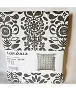 IKEA Akerkulla 26x26 Sq Pillow Cover White Gray Floral Cotton Poly NEW - $19.99