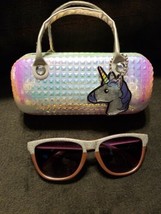 Children&#39;s Place Girls Glitter Rainbow Unicorn Sunglasses and Case - £9.65 GBP