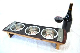 Wine Barrel Elevated Food and Water Bowl Stand - Geoffroyi - made from B... - £119.10 GBP