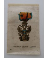 1910&#39;s Tobacco Silk The Iron Crown Austria Medal # 47 in Series - $187.01 MXN