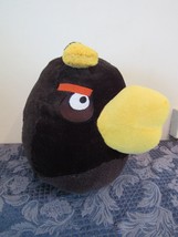 Commonwealth 2010 Angry Birds Bomb Black Bird Plush 10&quot; Stuffed Toy No Sound - £15.68 GBP