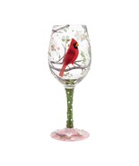 Lolita Wine Glass Red Cardinal Beauty 15 oz 9" H Gift Boxed Recipe Collectible - $39.64