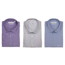 NWT Calvin Klein CK Men Shirt 100% Cotton Regular Fit Long Sleeve Pointed Collar - £27.35 GBP