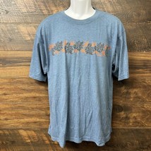Speedo T-shirt Size L Floral Design Blue Gray Short Sleeves Made In Peru - $22.80