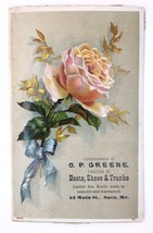 O.P. Greene Boots Shoes &amp; Trunks Antique Card Saco, Maine Antique 6&quot; x 3... - £15.61 GBP