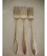4 Oneida 1932 Lady Hamilton French salad forks  Art Deco Community Silve... - $19.99
