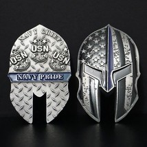 US Navy Chief USN Navy Pride Flag Sparta Helmet Challenge Coin Badge Gift - £7.74 GBP
