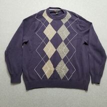Alexander Julian Sweater Mens 2XL Purple Long Sleeve Pullover Crew Neck ... - $452.38 MXN